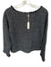 Max Studio Size M Black & White Polyester Tweed Raw Hem Long Sleeve Sweater Black & White / M