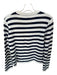 J. Crew Size M White & Navy Cotton Long Sleeve Striped Buttons Cardigan Sweater White & Navy / M