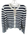 J. Crew Size M White & Navy Cotton Long Sleeve Striped Buttons Cardigan Sweater White & Navy / M