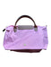 Longchamp Pink & Brown Nylon Leather Top Handles Zip Close Bag Pink & Brown / S