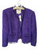 L'agence Size 6 Purple Polyester Blend Long Sleeve Tweed Fringe Jacket Purple / 6