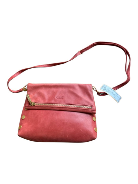 Hammitt Red & Gold Leather Front Flap Crossbody Strap Gold Hardware Bag Red & Gold / S
