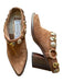 Dolce Vita Shoe Size 7 Brown & Gold Suede Black Heel Studded Open Back Booties Brown & Gold / 7