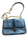 Brahmin navy & gold Patent Leather Snake Print Turn Lock Chain Strap Bag navy & gold / M