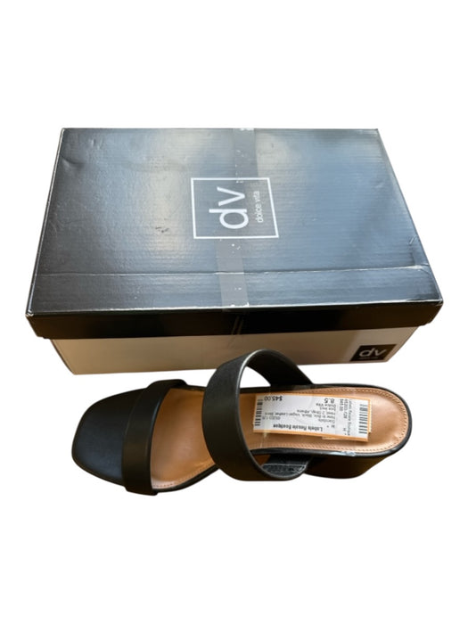 Dolce Vita Shoe Size 8.5 Black Vegan Leather Block Heel 2 Strap Sandals Black / 8.5