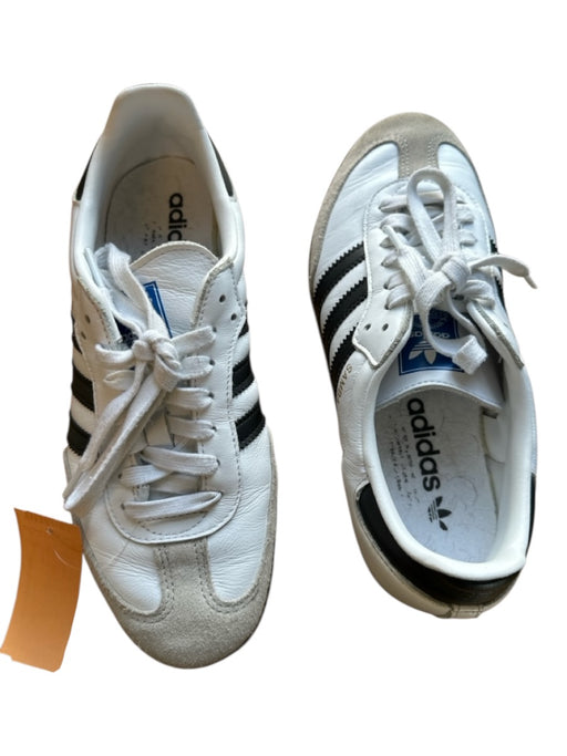 Adidas Shoe Size 7.5 White & Black Leather Suede Accent Athletic Sneakers White & Black / 7.5