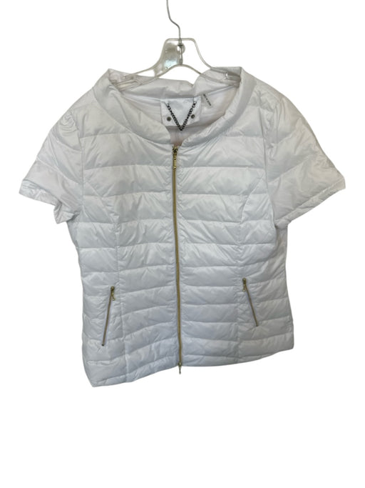 Anorak Size L White Nylon Down Fill Puffer Short Sleeve Jacket White / L