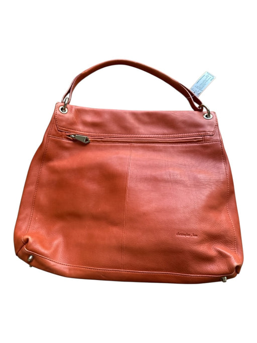 Christopher Kon Orange Leather Shoulder Strap Toggle Front Flap Bag Orange / L
