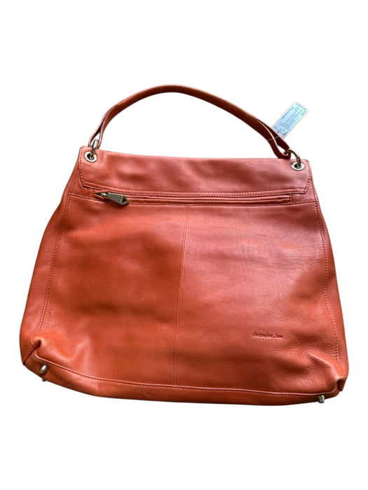 Christopher Kon Orange Leather Shoulder Strap Toggle Front Flap Bag Orange / L