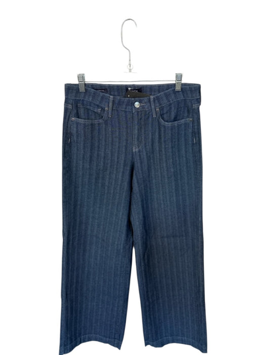 NYDJ Size 6 Dark Wash Cotton Blend Mid Rise Wide Leg Textured Jeans Dark Wash / 6