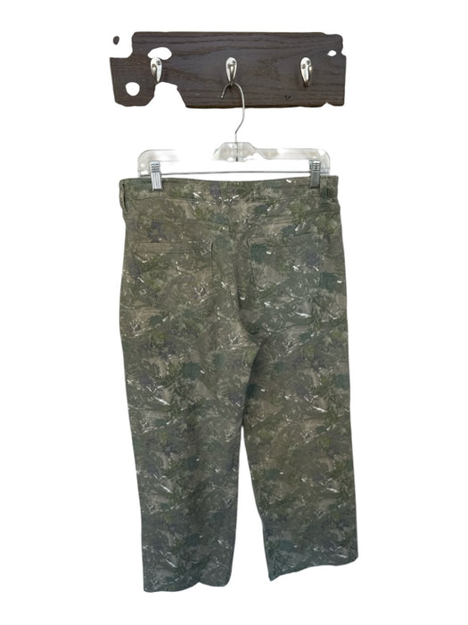 Cali 1850 Size 7 Green & White Cotton High Waist Camo Wide Leg Jeans Green & White / 7