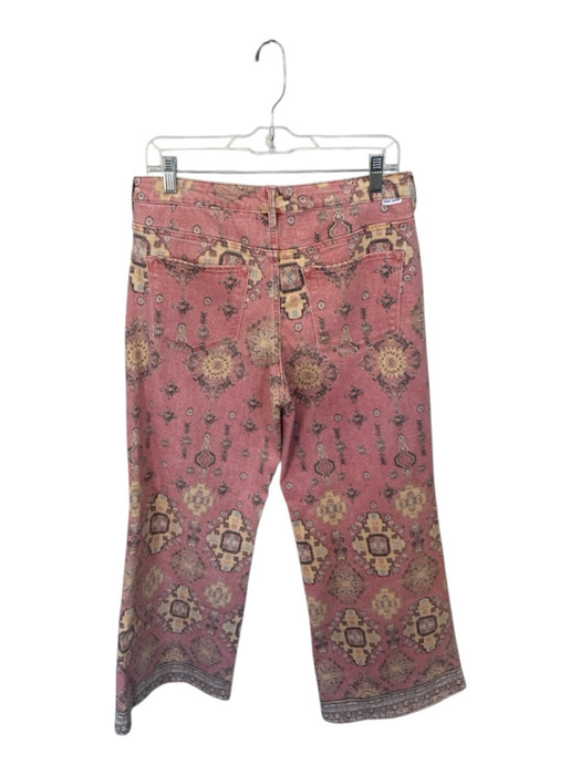 Dear John Size 30 Red & Yellow Cotton Blend High Waist Kaleidoscope Jeans Red & Yellow / 30