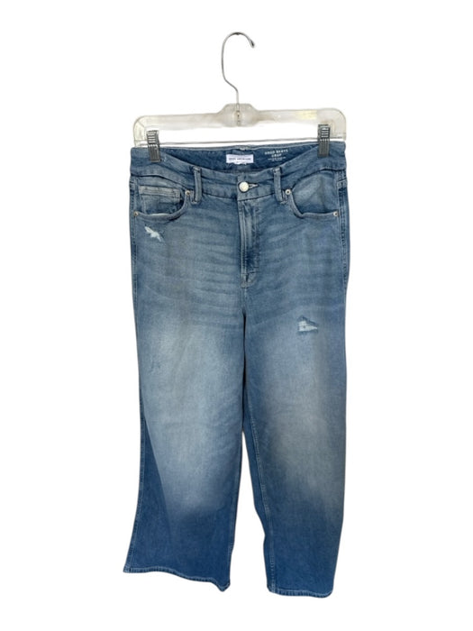 Good American Size 28 Light Wash Cotton Blend High Waist Distressed Jeans Light Wash / 28
