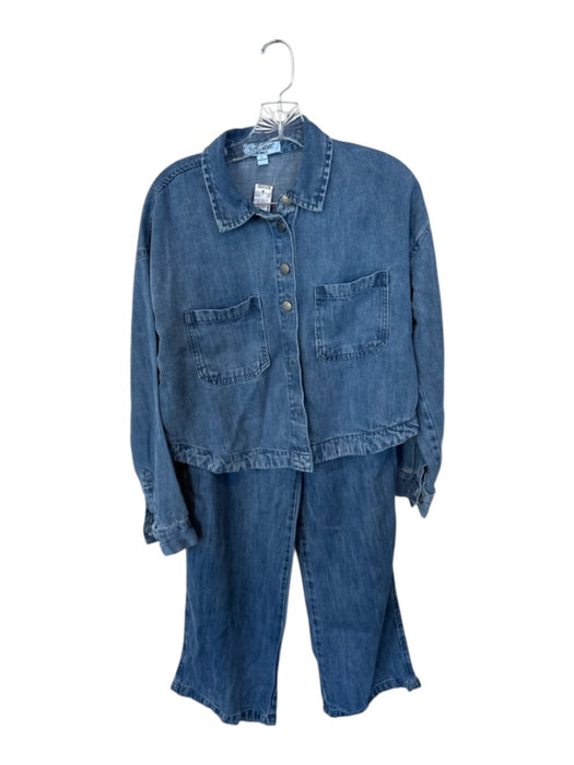 Velvet Heart Size S Med Dark Wash Tencel Blend Chambray Jogger Pant Set Med Dark Wash / S