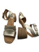 BOC Shoe Size 8M Brown & Gold Leather Metallic Block Heel Ankle Strap Sandals Brown & Gold / 8M