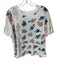 We The Free Size S Blue & Peach Cotton Short Sleeve Flowers Top Blue & Peach / S