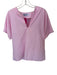 Caryn Lawn Size One Size Pink & White Cotton Short Balloon Sleeve Striped Top Pink & White / One Size
