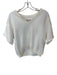 We The Free Size M Ivory Cotton Short Sleeve Raw Hem V Neck Top Ivory / M