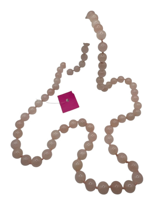 Baby Pink Stone Beads round Long Necklace Baby Pink