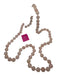Baby Pink Stone Beads round Long Necklace Baby Pink