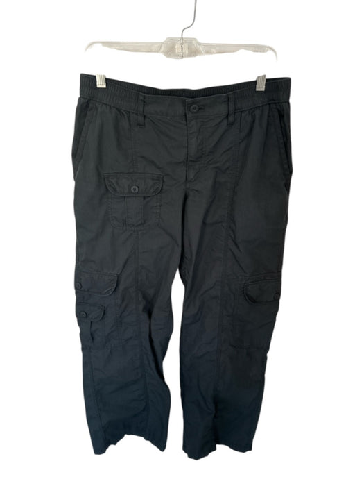 TNA Size M Black Cotton Elastic Waist Cargo Pockets Pants Black / M