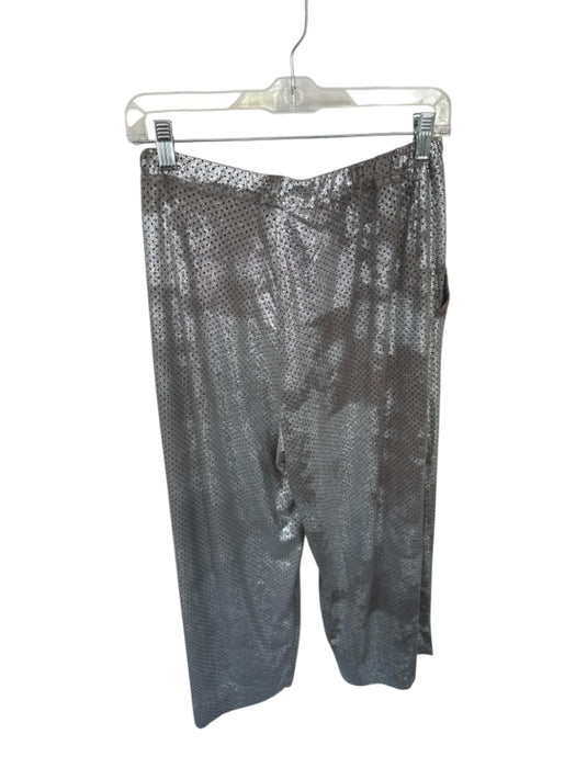 Alembika Size 2/M Gray & Silver Vegan Suede Perforated Metallic Pants Gray & Silver / 2/M