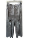 Alembika Size 2/M Gray & Silver Vegan Suede Perforated Metallic Pants Gray & Silver / 2/M