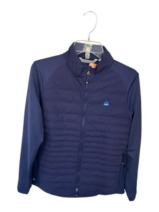 Peter Millar Size L Navy Nylon Blend Long Sleeve Puffer Full Zip Athletic Jacket Navy / L