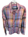 We The Free Size S Pink & Orange Cotton Long Sleeve Plaid Button Down Top Pink & Orange / S