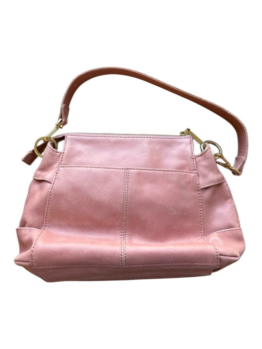 Hammitt Pink & Gold Leather Basket Weave Zip Close Shoulder Strap Bag Pink & Gold / S
