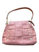 Hammitt Pink & Gold Leather Basket Weave Zip Close Shoulder Strap Bag Pink & Gold / S