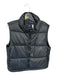 7 For All Mankind Size M Black Vegan Leather Full Zip Puffer Vest Black / M