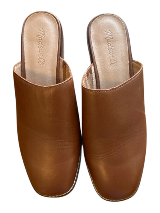 Madewell Shoe Size 7.5 Congnac Brown Leather Heel Mules Congnac Brown / 7.5