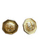 Versace Gold Metal Octagonal Medusa Clip On Earrings Gold