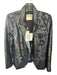L'agence Size Est M Black Sequin Long Sleeve Double Breast Blazer Jacket Black / Est M
