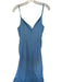 Azazie Size 14 Blue Polyester Spaghetti Strap Pleat Detail Padded Back Zip Gown Blue / 14