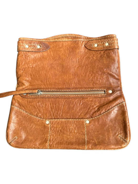 Ruehl Brown Leather Front Flap SHW Clutch Bag Brown / S
