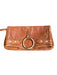 Ruehl Brown Leather Front Flap SHW Clutch Bag Brown / S