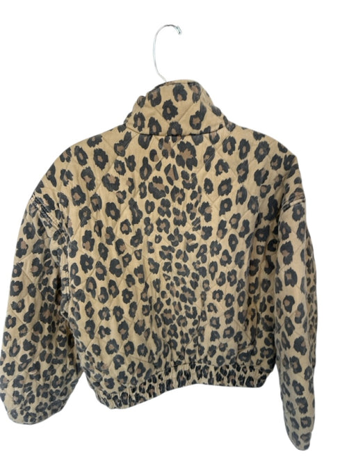 BlankNYC Size S Tan & black Cotton Long Sleeve Animal Print Quilted Jacket Tan & black / S