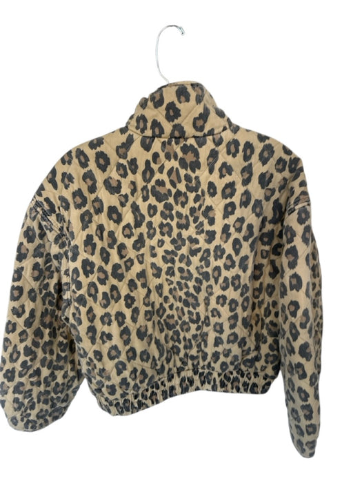 BlankNYC Size S Tan & black Cotton Long Sleeve Animal Print Quilted Jacket Tan & black / S