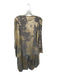 Alembika Size 3/L Gray & Gold Vegan Suede Elastic Waist Metallic Pant Set Gray & Gold / 3/L