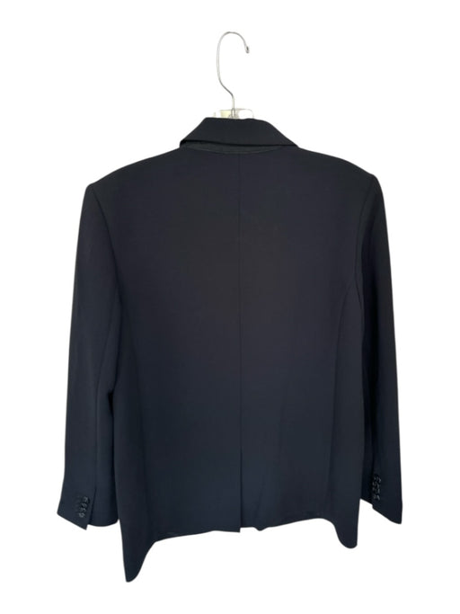 Wilfred Size 8 Black Polyester Shoulder Pad One Button Long Blazer Jacket Black / 8