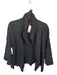 IC Collection Size M Black Polyester Blend Long Sleeve Crinkle Open Front Jacket Black / M