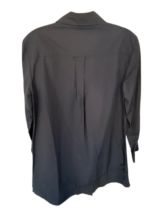 Finley Size M Black Cotton & Polyamide Long Sleeve Button Down Collar Dress Black / M