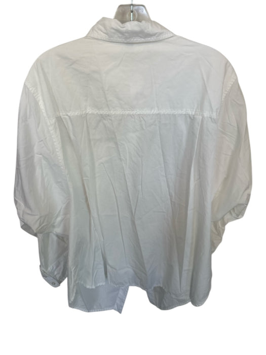 Free People Size S White Cotton Long Sleeve Button Down Poplin Top White / S