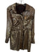 Banana Republic Size 10 Gold Sequin Long Sleeve Button Down Front Pockets Dress Gold / 10