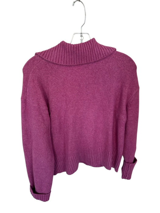 Free People Size XS Purple Cotton Blend Collar Half Button Knit Sweater Purple / XS