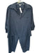 Max Studio Size M Navy Polyester Long Sleeve Elastic Waist Wide Leg Pants Set Navy / M