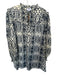 Olivia James Size M Cream & Navy Cotton Long Balloon Sleeve Squares Dress Cream & Navy / M