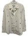 Antonio Melani Size M White Cotton Embellished Long Sleeve Poplin Top White / M